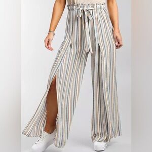 Cream and Black Striped Rewash Pants